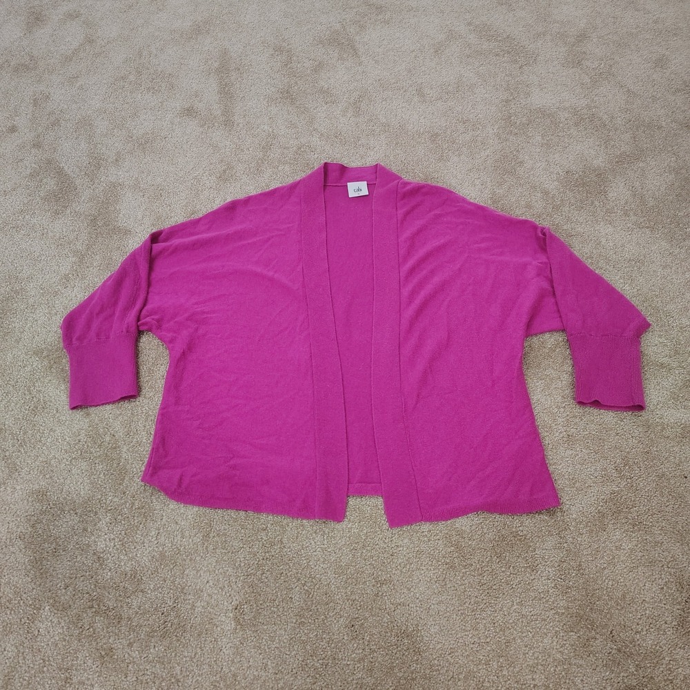 CABI OPEN FRONT CARDIGAN WOMENS LG PINK ACADEMIA PREPPY BOHO CHIC‎ COTTAGE CORE